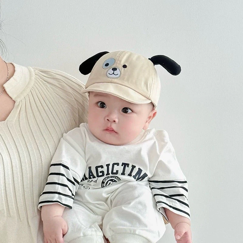 婴儿帽子春秋薄款鸭舌帽男女宝宝可爱卡通软檐棒球帽春天遮阳帽韩