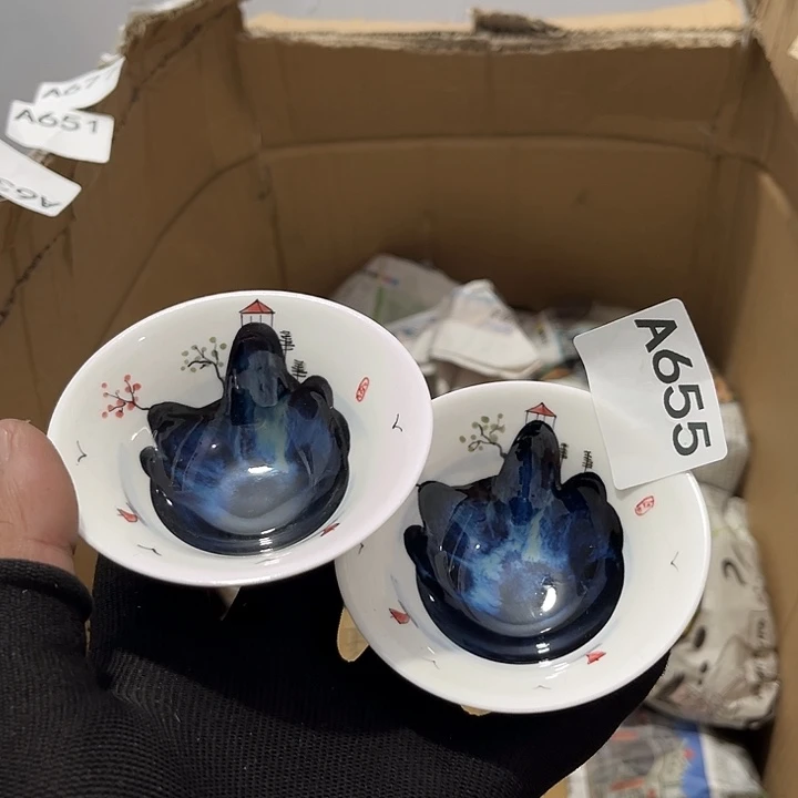 瓷片茶摆件工艺品摆件666