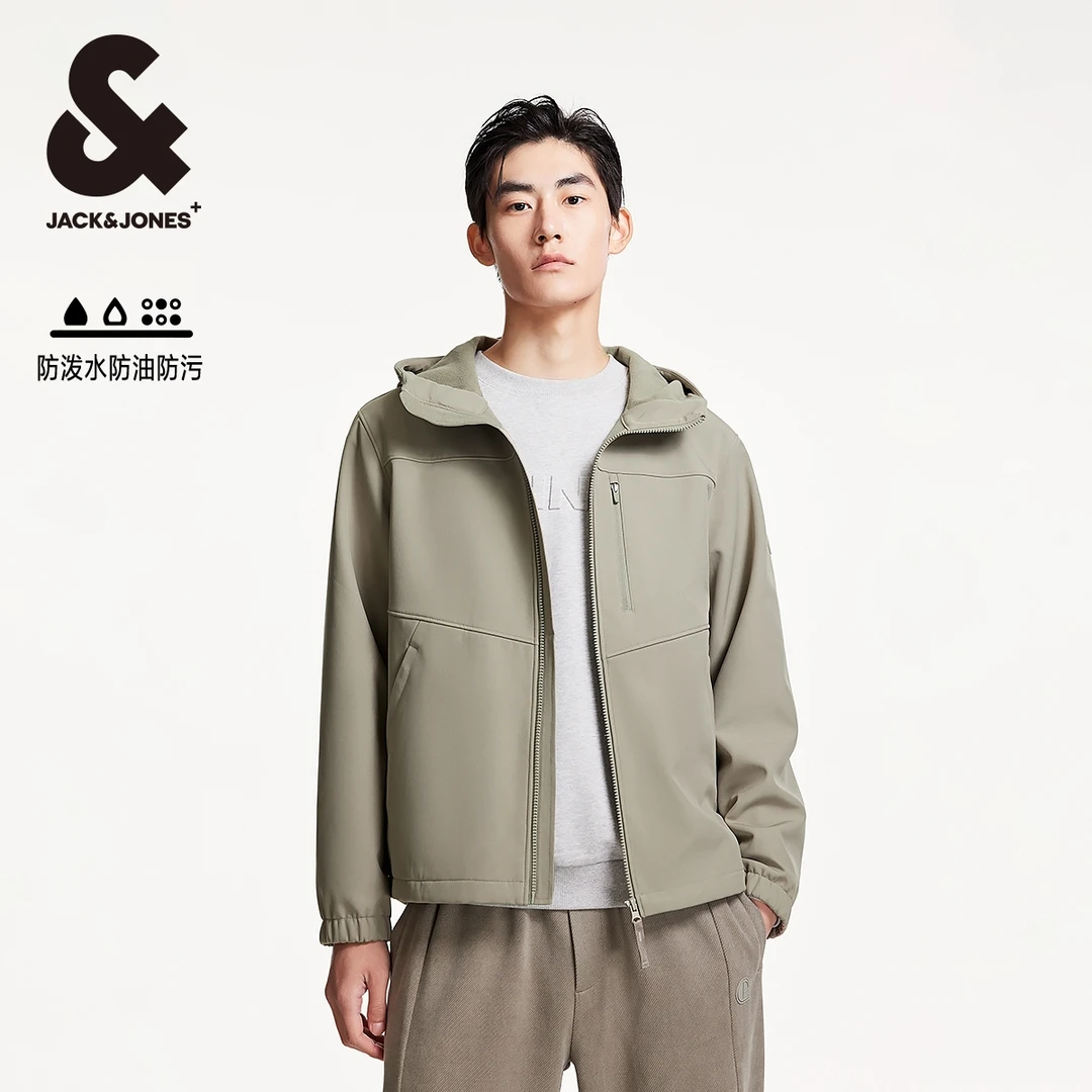 杰克琼斯秋冬款男装厚外套时尚百搭宽松户外连帽防泼水棉服棉衣男