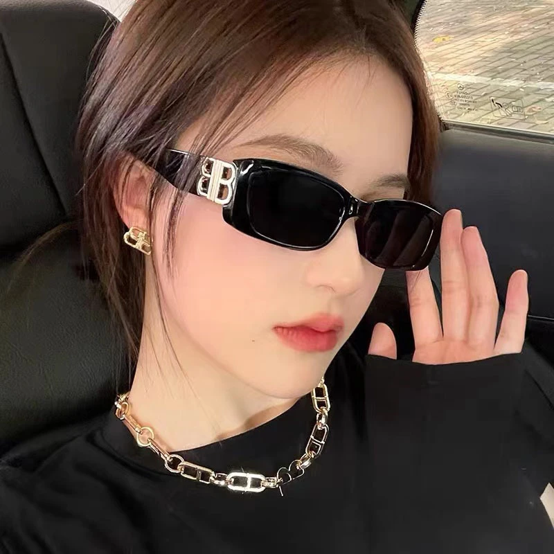 新款BB复古个性猫眼墨镜韩版ins潮男辣妹街拍防晒太阳近视眼镜