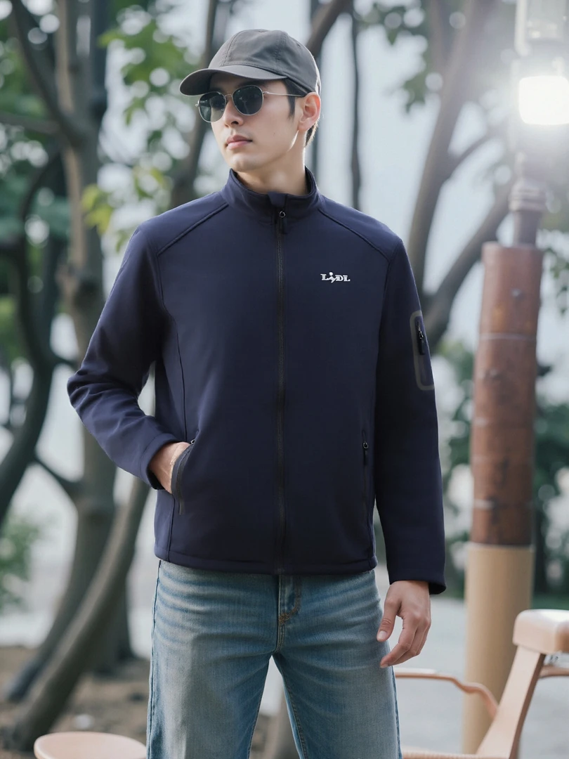 加绒防风男女同款潮流百搭拼接立领户外休闲舒适外套6C922
