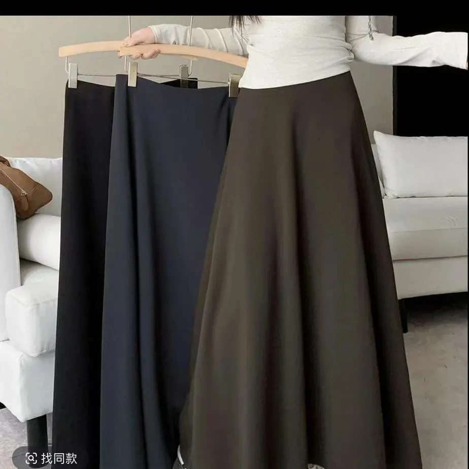 大码女装2025秋冬新款时尚百搭设计感显高显瘦A字裙大摆裙子女2