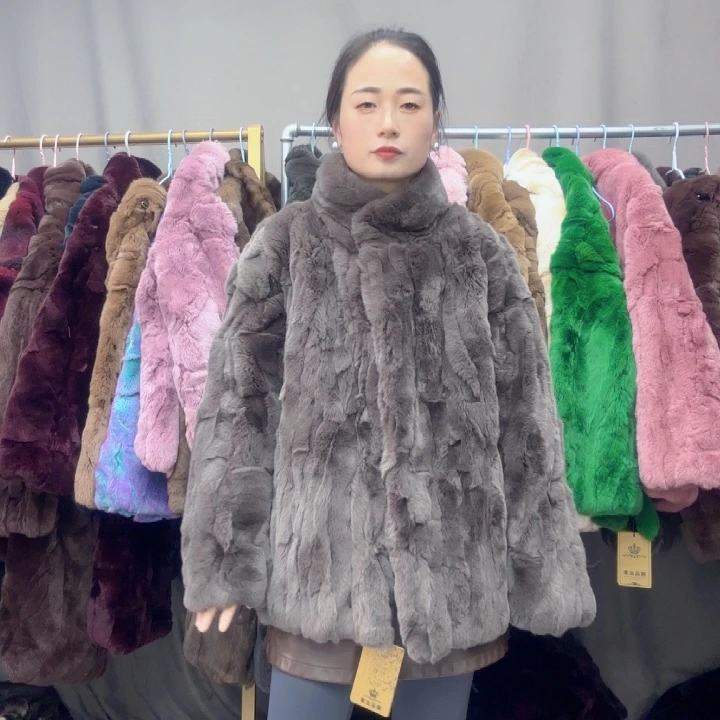 小*人摩卡灰短款立领xl