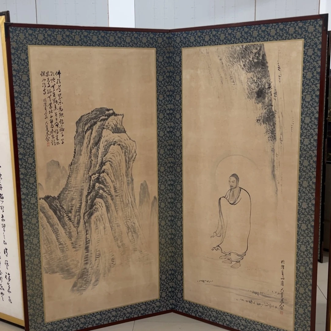 绘画屏风框画茶空间设计