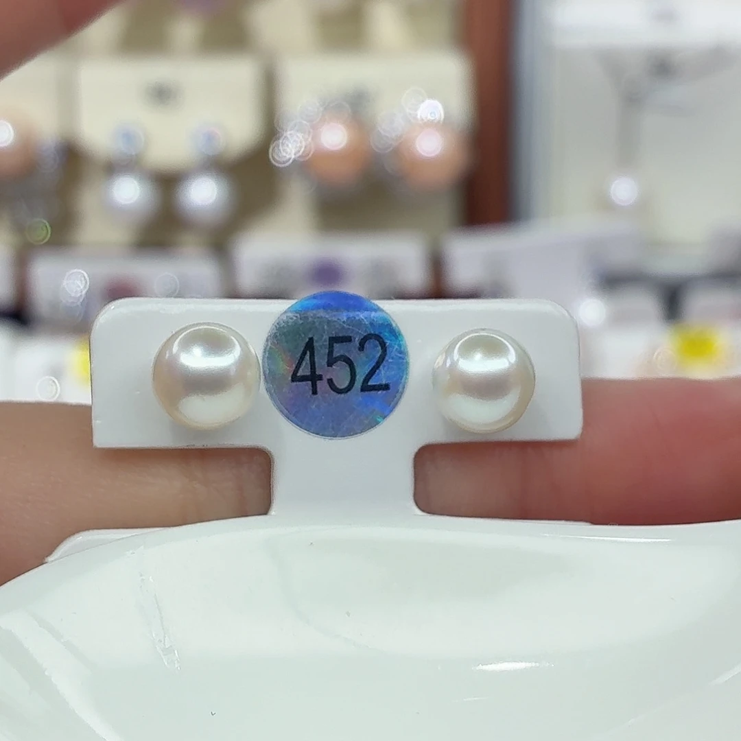 耳饰淡水珍珠银S925镶嵌F