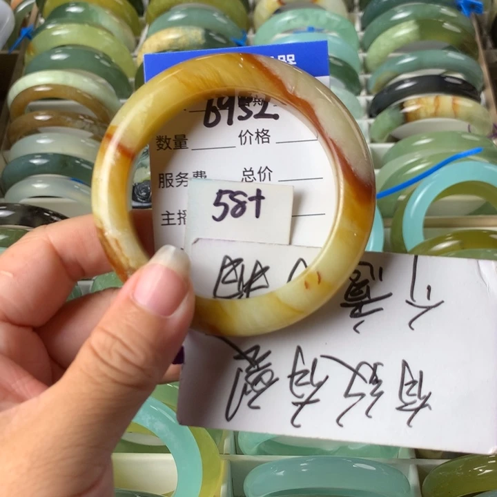 未镶嵌蛇纹石玉手镯6952