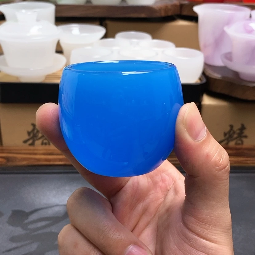 【闪购商品】手工艺品琉璃高端琉璃 冰川蓝主人杯