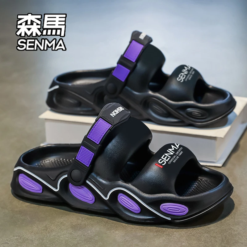SENMA/森马拖鞋男款夏季外穿防滑开车两用运动踩屎感海边沙滩凉鞋