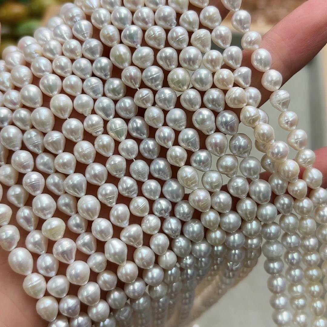 玛瑙/玉髓未镶嵌珠宝半成品6-7珍珠水滴一条