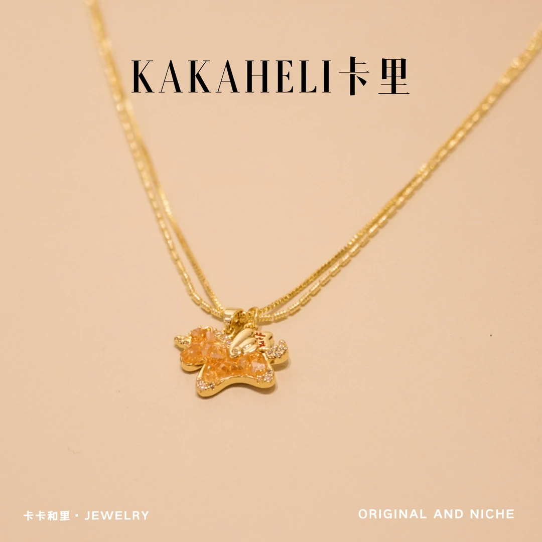 铜合金项链 香槟色秋冬高级独角兽轻奢级项链 XL-1003