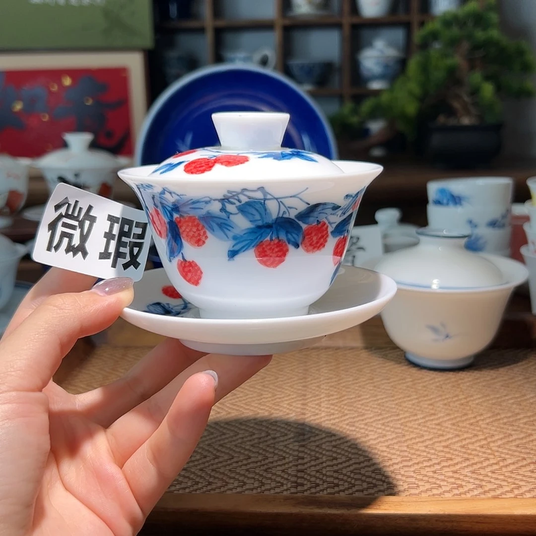 【闪购商品】微瑕 手绘 盖碗