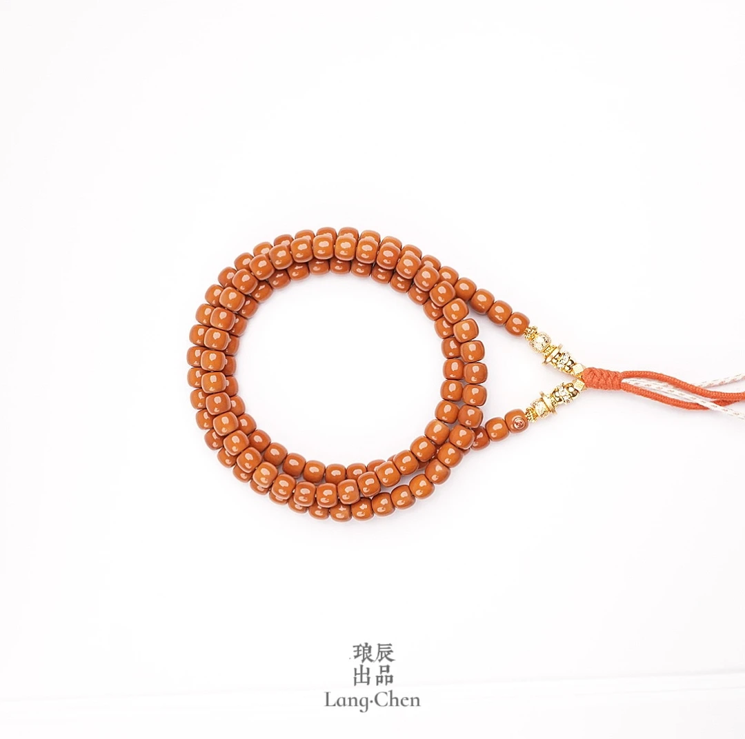 【FY高赛】5mm 全无白极限胡老型橄榄核老挝核尖108脖挂 琅辰出品