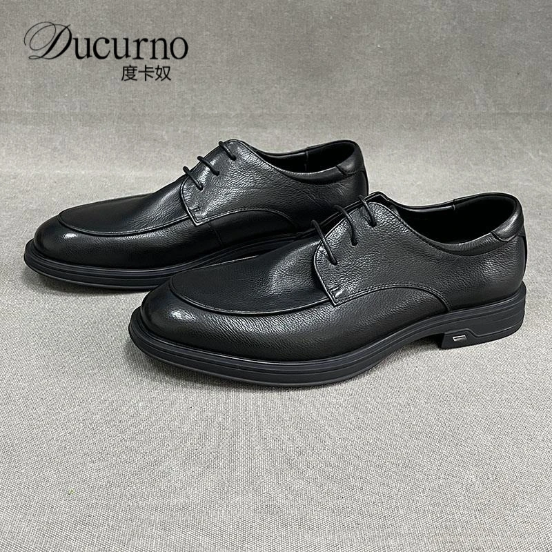 英伦皮鞋男高端软底黑色简约正装男鞋透气软皮秋季透气男士皮鞋
