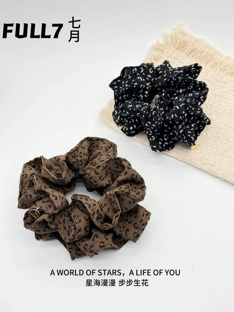 576【FULL 7】韩国东大门欧美风复古风女复古宫简约人气质豹纹发圈