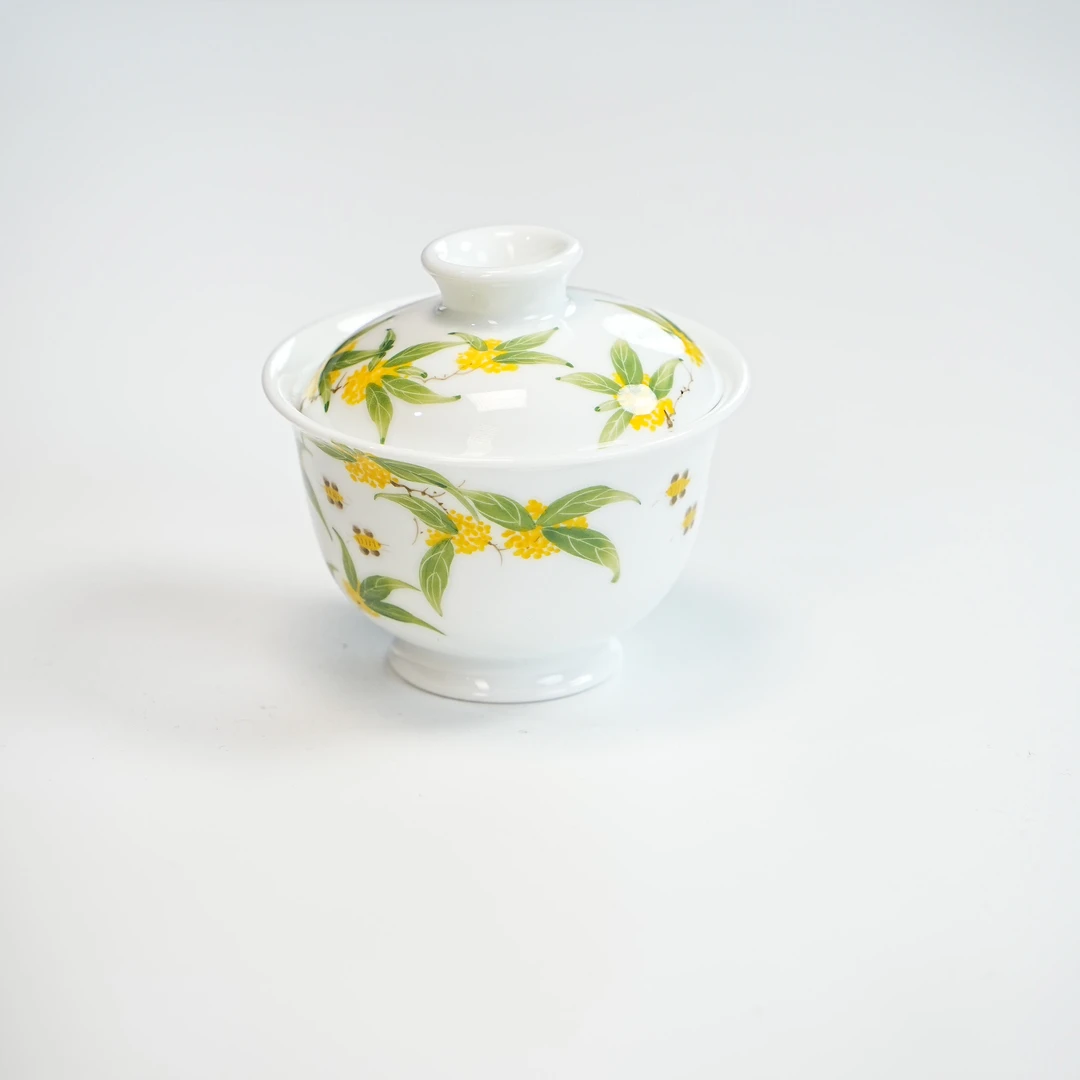 吕传石 桂花盖碗 lcs0051