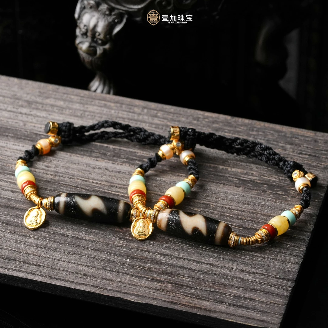 壹加师姐｜手工设计五y闪电玛瑙多宝手绳多样性发一1840b