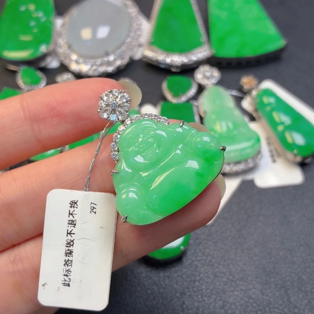 翡翠银S925镶嵌颈饰