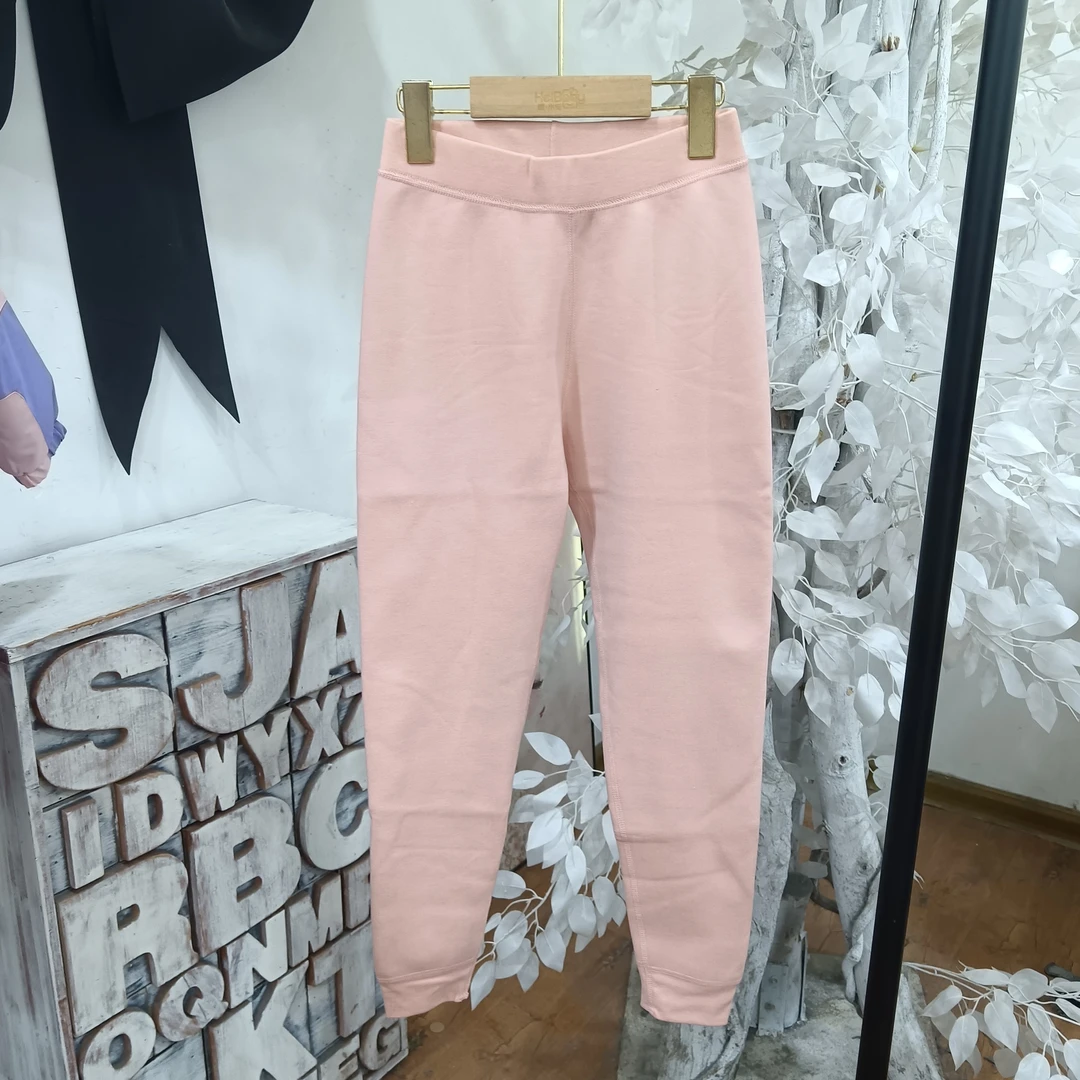 H645女童桔粉色打底校服裤童装