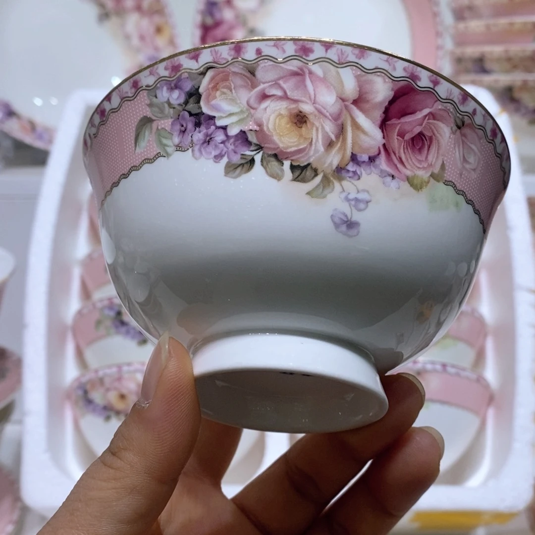 碗倾城玫瑰碗4.5英寸12个