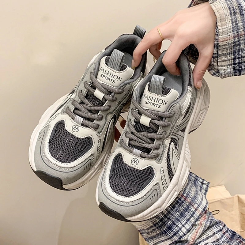 爆款老爹鞋女厚底2025春季新款百搭网红显瘦透气小个子休闲运动鞋