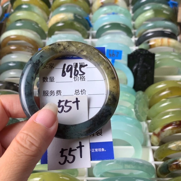 未镶嵌蛇纹石玉手镯6965