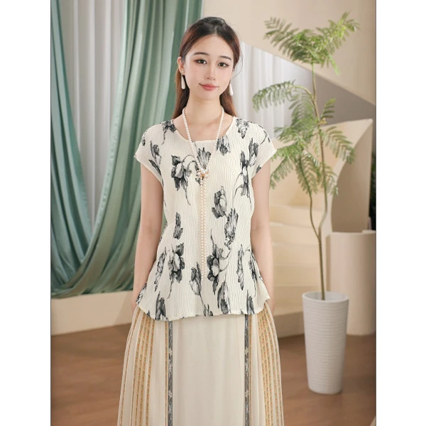 生活在左【泼墨生花背心】新中式国风2025秋季新款背心女