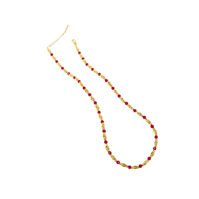 培育红宝石【陆总甄选】星光璀璨珍宝录合金镶嵌项链【YPN434】