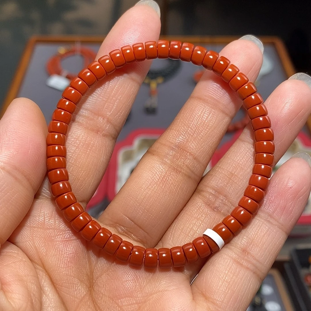 南红玛瑙未镶嵌手链卡5.8