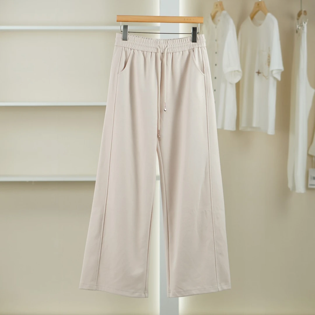 【麦笛•品牌新款】5081097 松紧腰纯色休闲裤春季女装品牌折扣