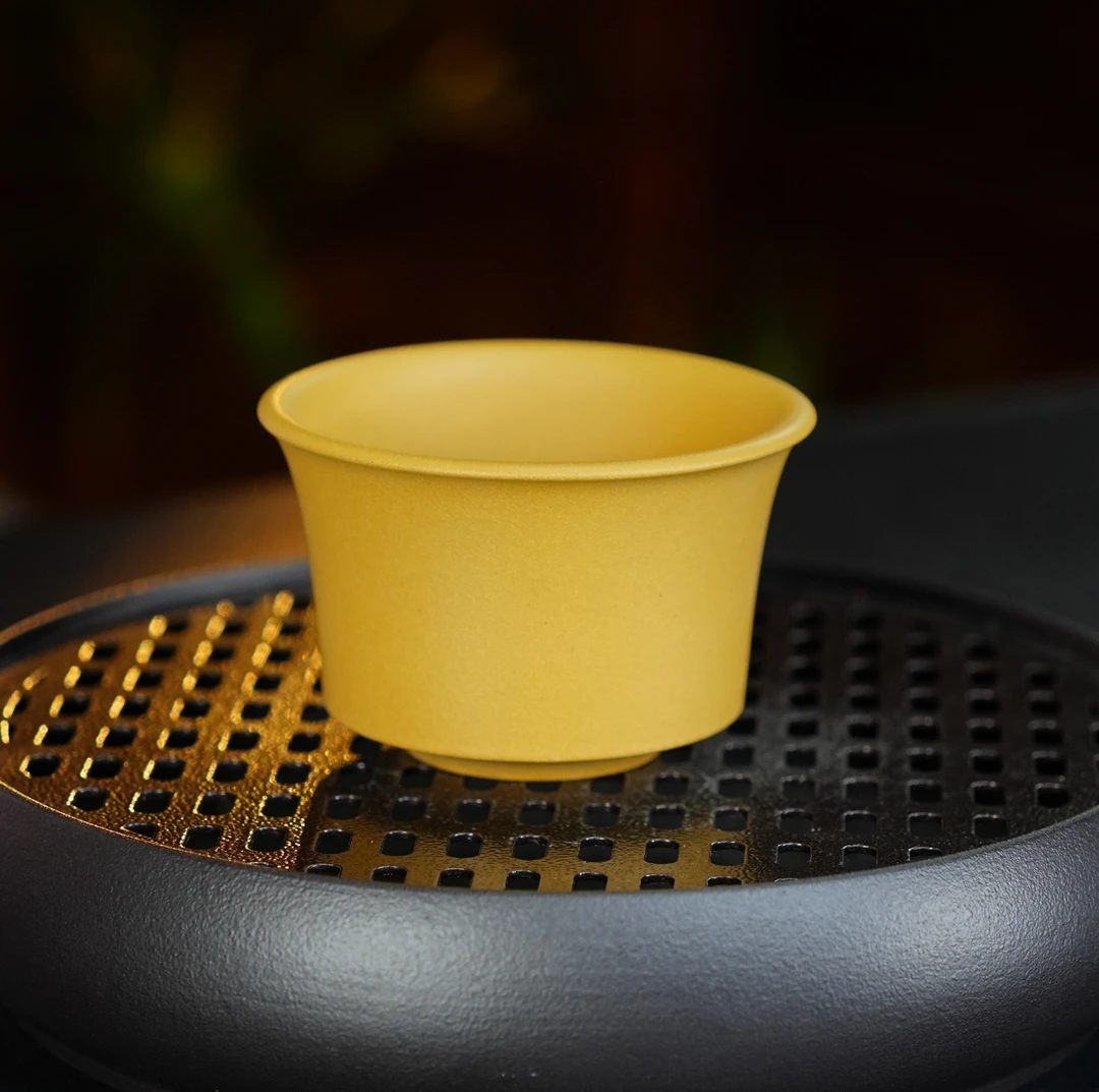 999 宜兴原矿紫砂主人杯茶具黄金段泥光素杯品茗茶杯