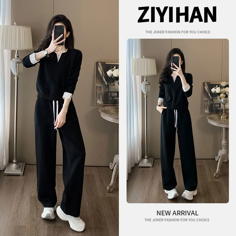 韩版时髦运动服套装女2025年春秋季洋气小个子运动长袖长裤两件套