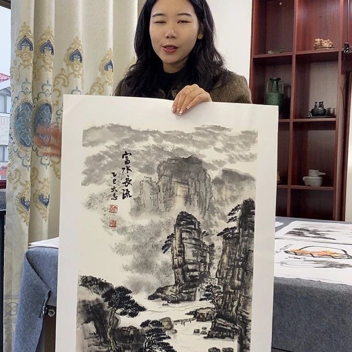 国画纯手绘国画写意作品43*63