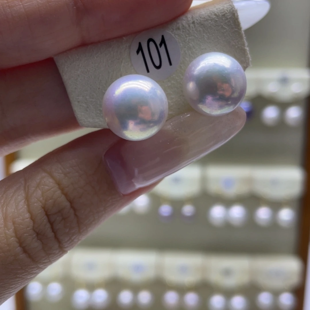 淡水珍珠耳饰18K金镶嵌