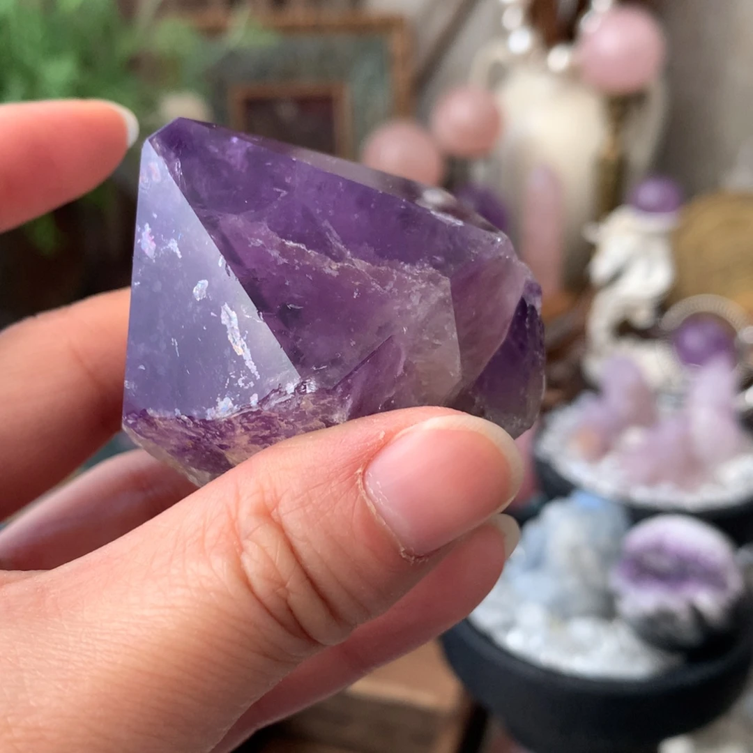 紫晶紫水晶摆件未镶嵌紫水晶