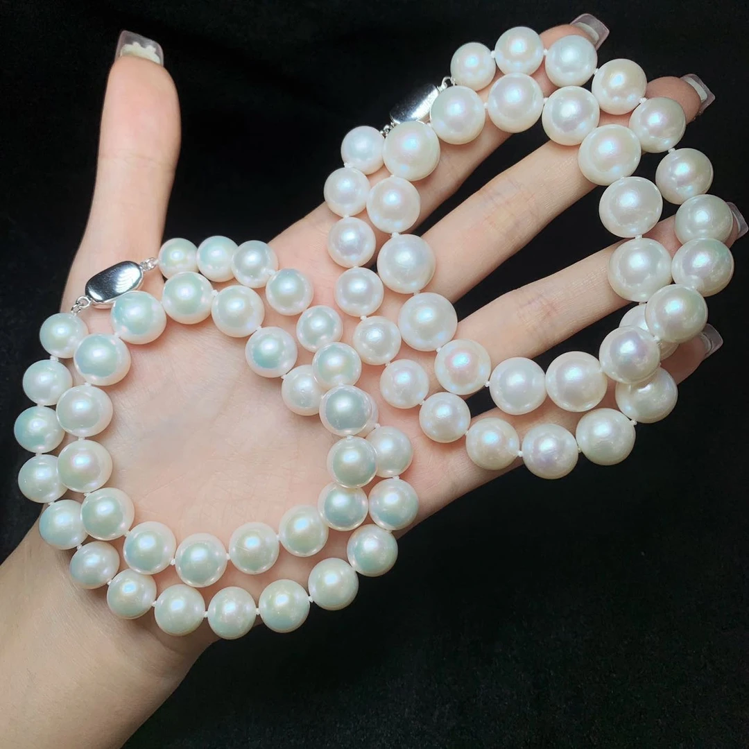 9 V2031-S925银淡水珍珠塔链-多样性发一件-9-11mm（东哥）