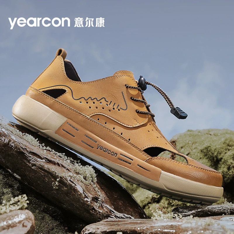 意尔康包头凉鞋男夏季透气外穿户外运动防滑涉水休闲沙滩鞋洞洞鞋