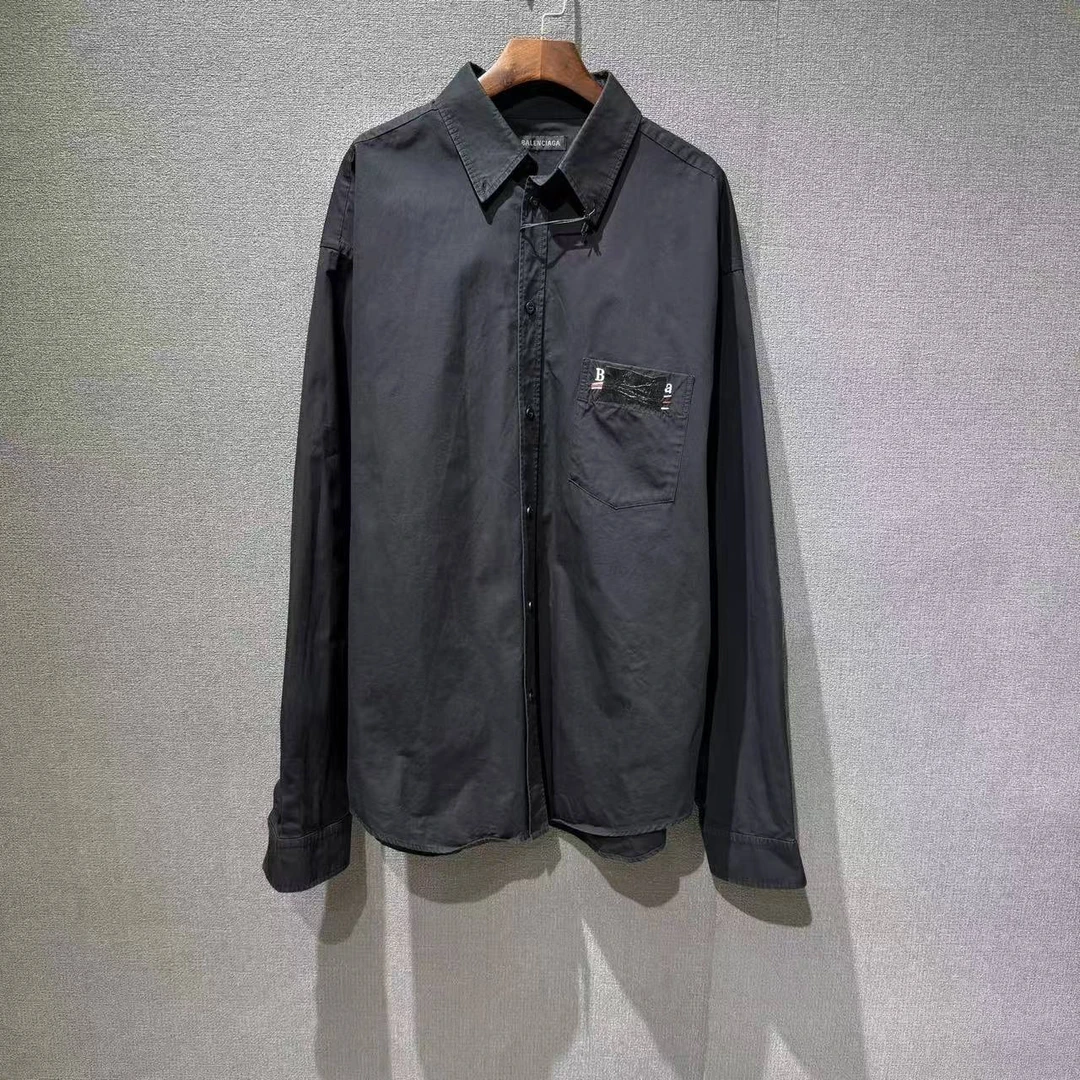 99新 Balenciaga/巴黎世家 （pm）可乐删除线长袖衬衫 38码/2160