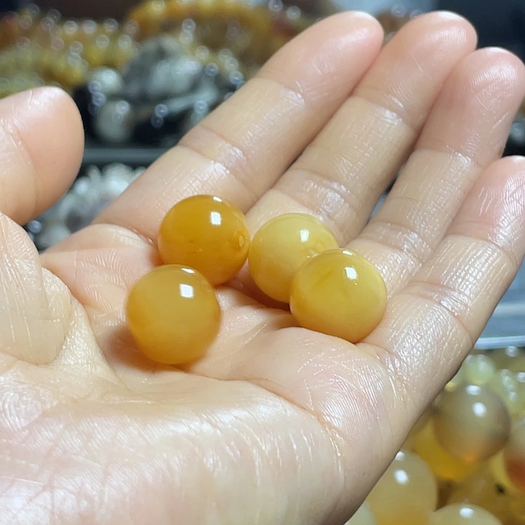 花***茶石英石纯铜金丝牦牛角1.4单珠四颗