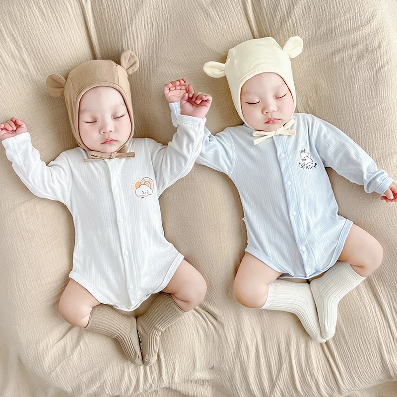 婴儿衣服春秋新生婴儿儿包屁衣秋冬宝宝长袖连体衣初生纯棉打底