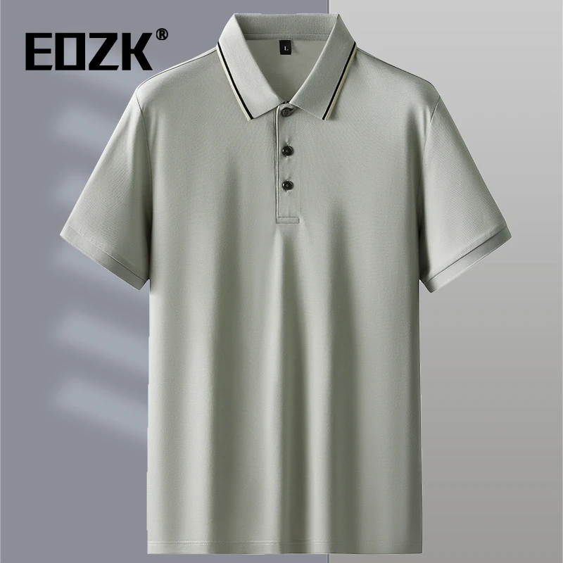 Eozk短袖翻领polo衫男士夏季新款商务休闲半袖加肥加大宽松体恤衫