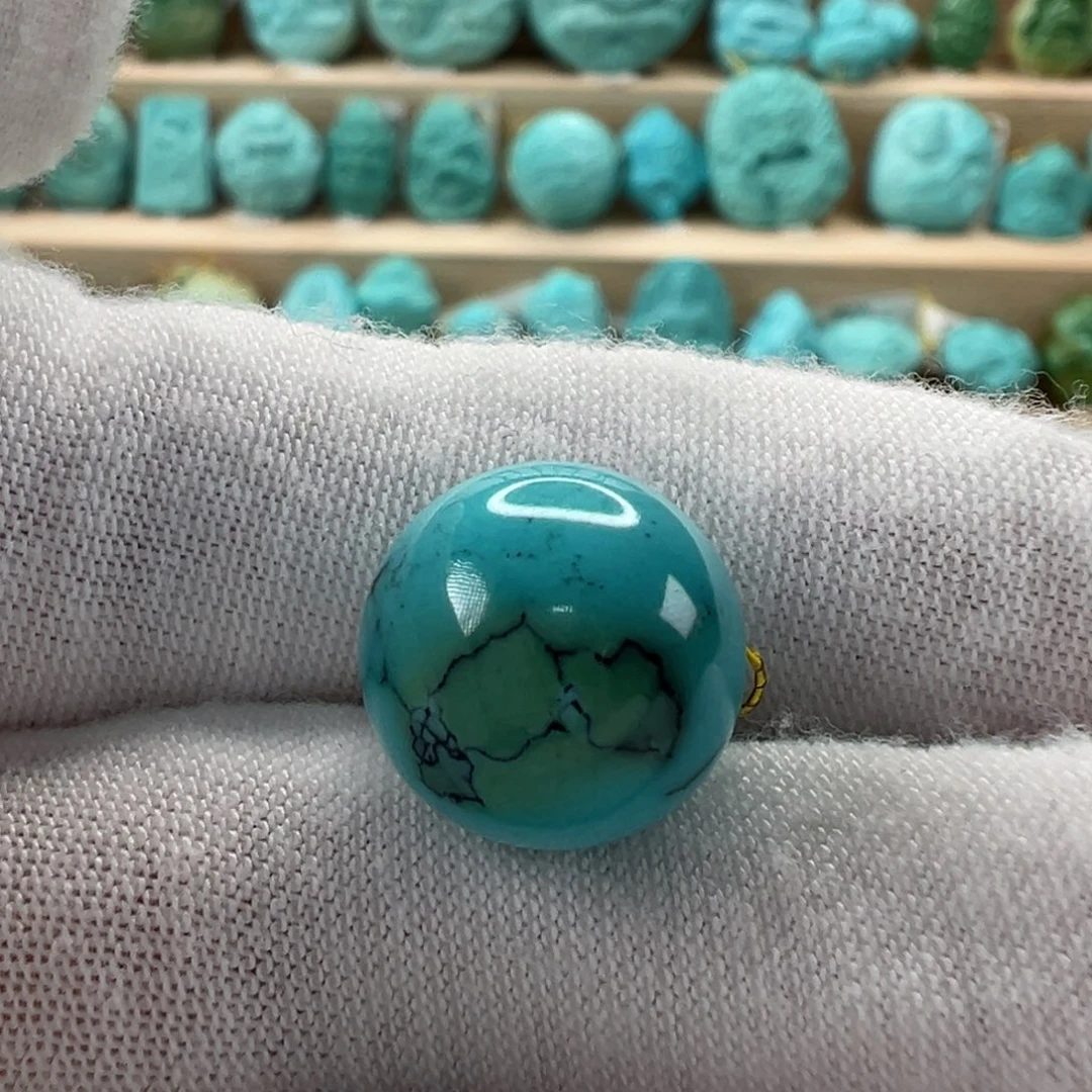 未镶嵌绿松石圆珠12.7mm