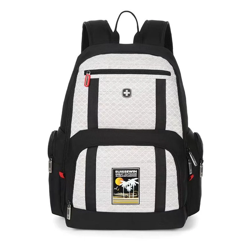 【锅锅专属】男士撞色拼接双肩背包9555