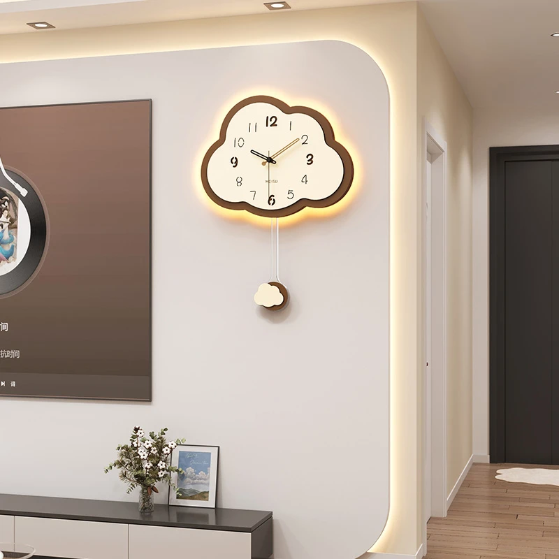 美世达云朵钟表客厅挂钟家用创意时钟挂墙2025新款网红款挂表