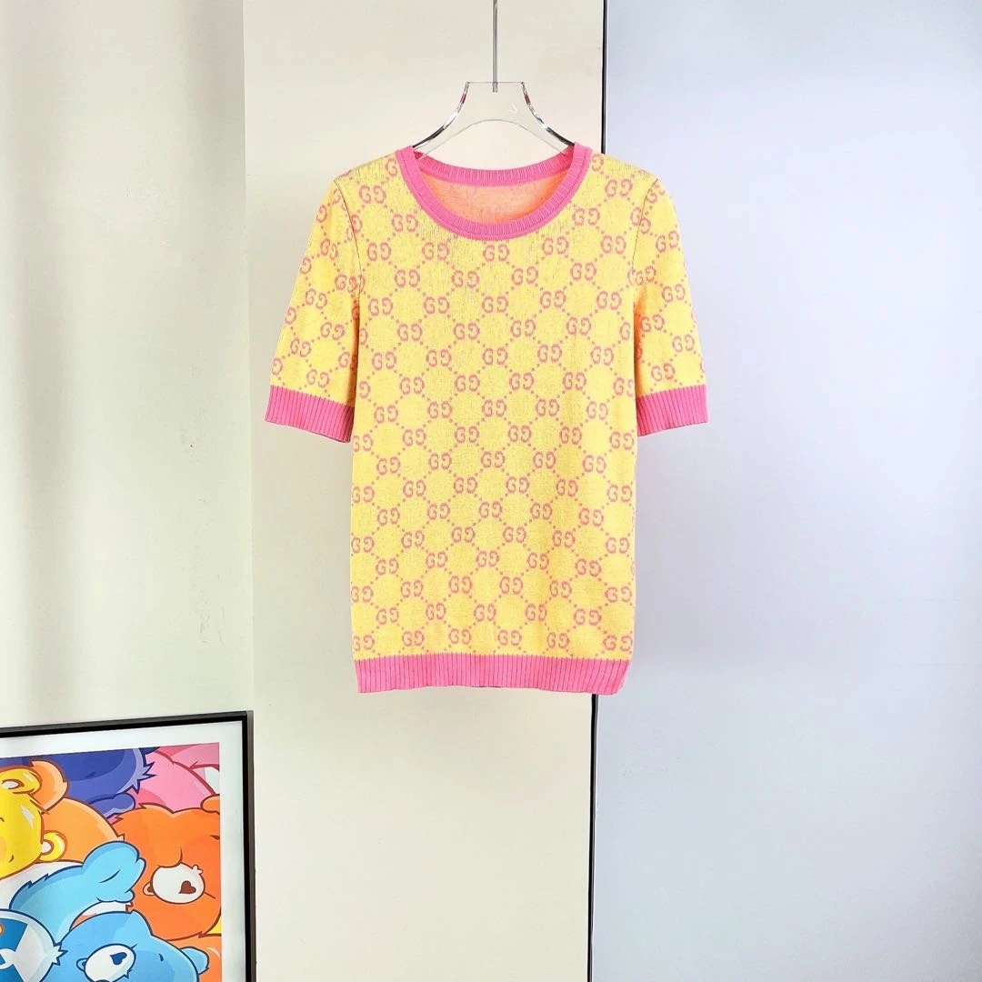 95新 GUCCI/古驰 针织短袖上衣 /M码/Xspr4087