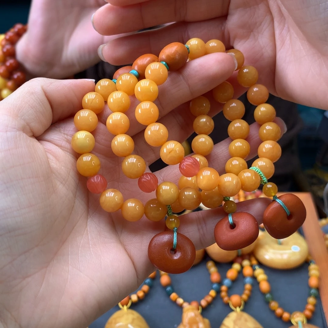 蜜蜡未镶嵌手串多样性发一