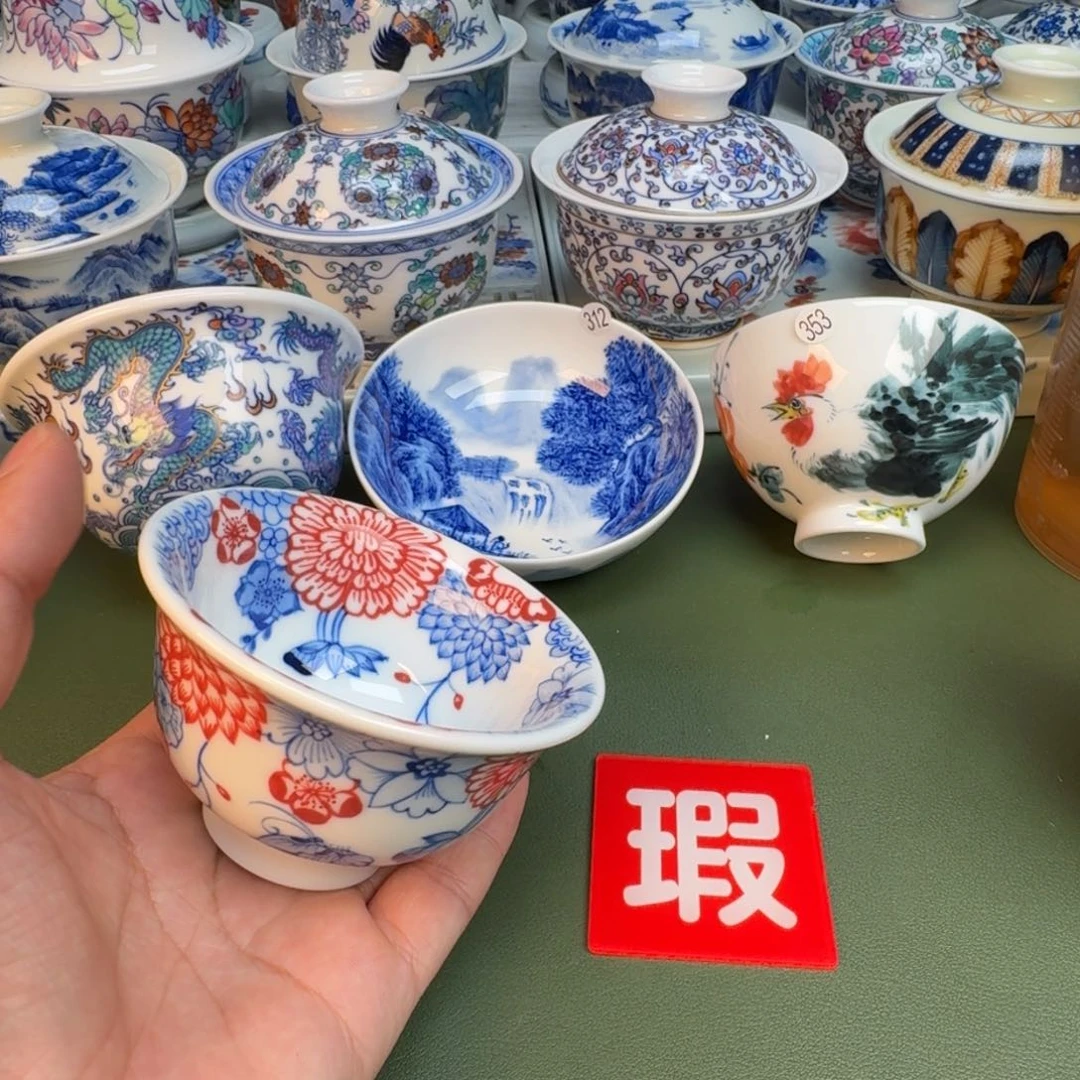 陶纯手工纯手绘茶具石头362