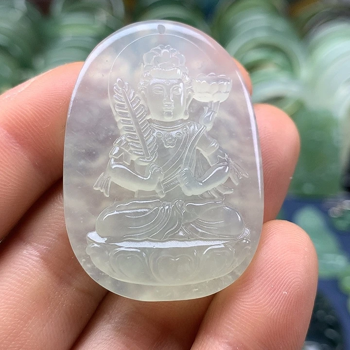 蛇纹石玉未镶嵌挂坠知***福