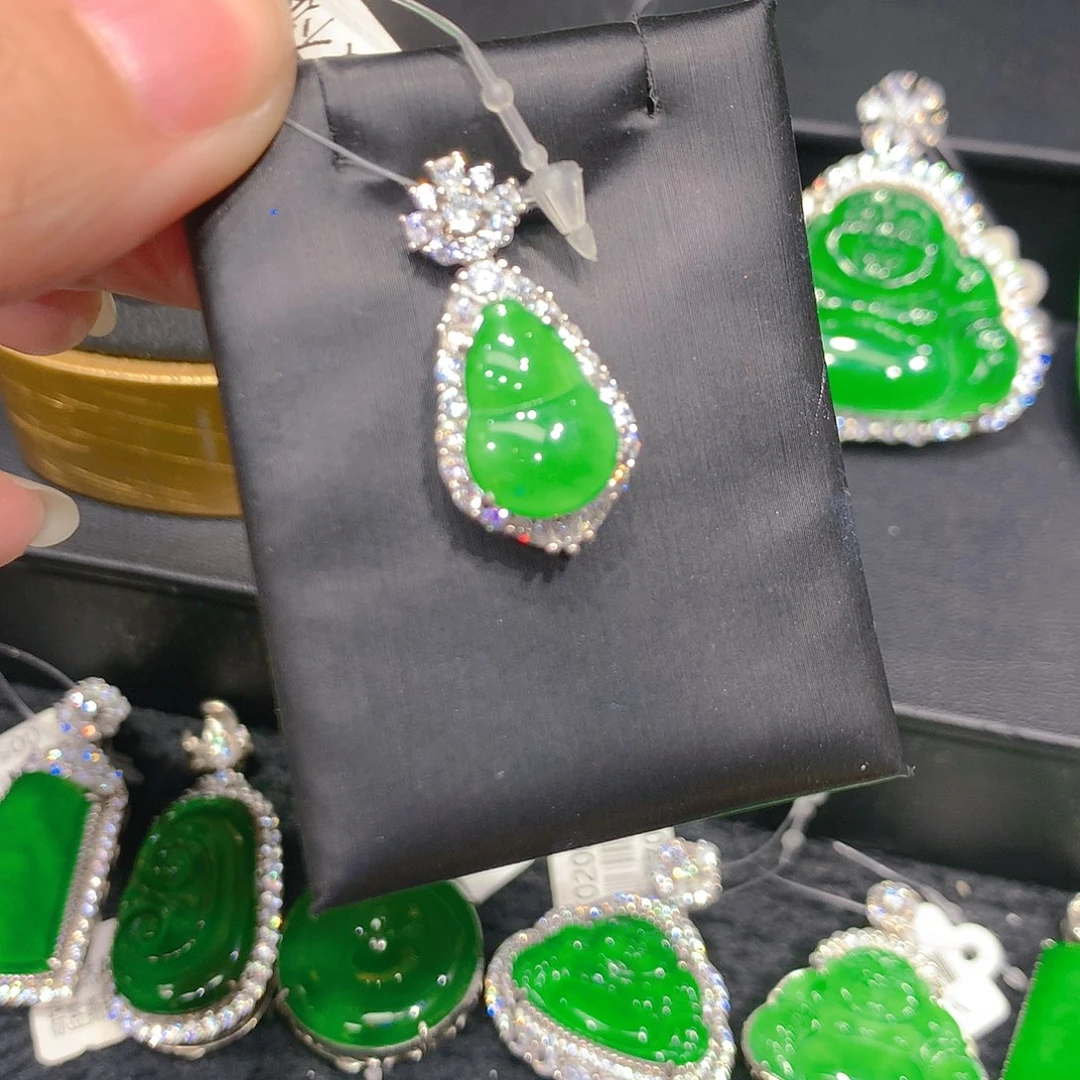 颈饰银S925镶嵌翡翠00083