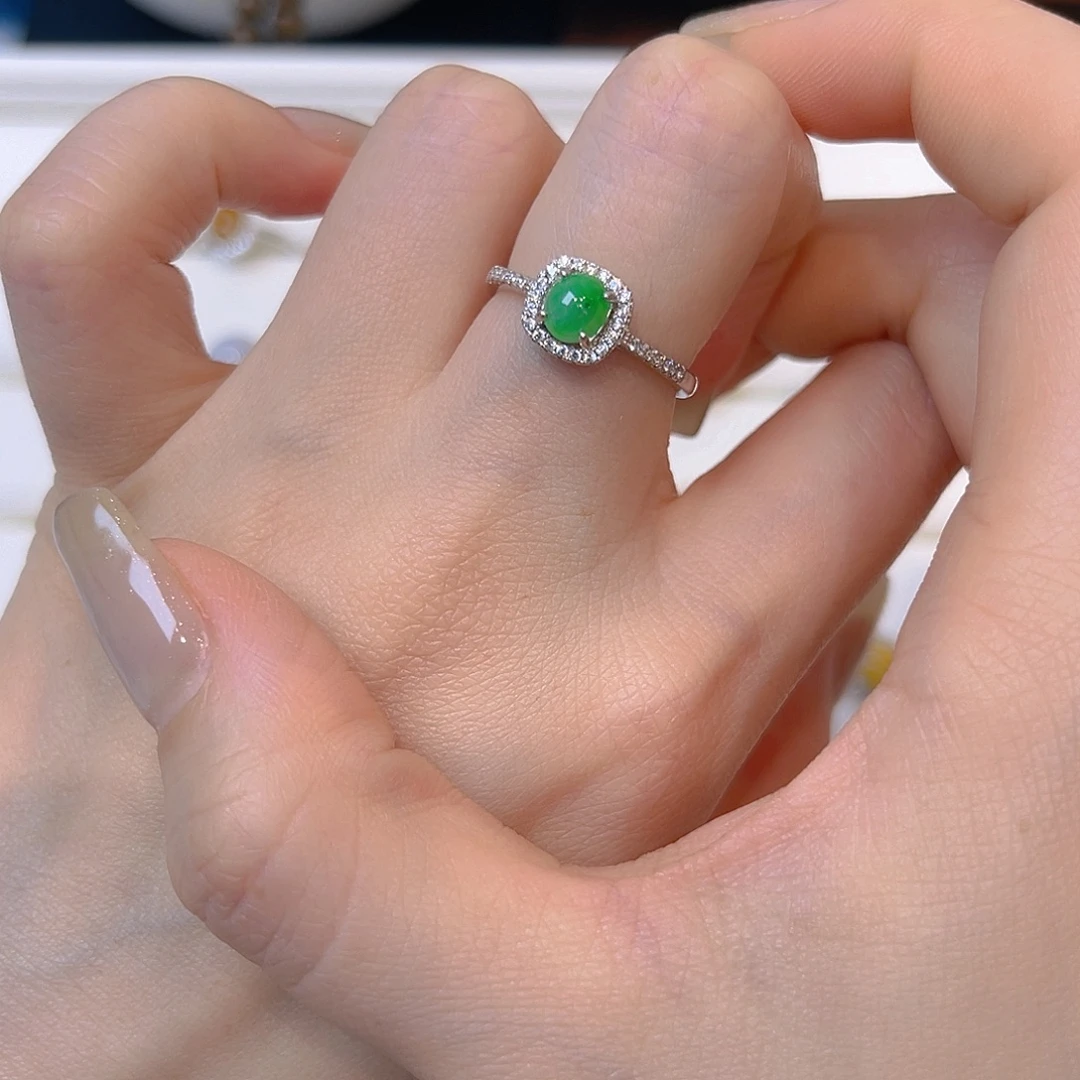 翡翠银S925镶嵌戒指