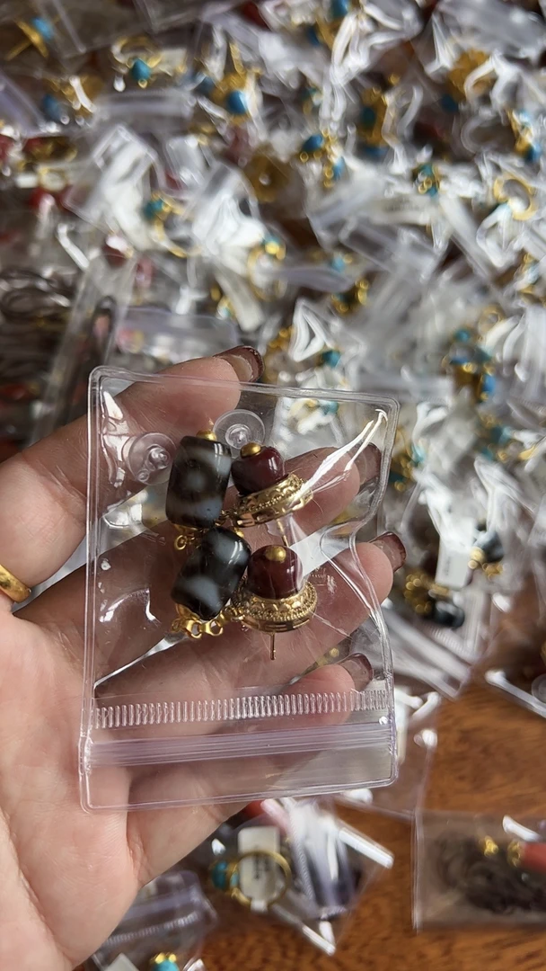 铜合金亚克力耳饰 纯手工耳环，清库存，12号